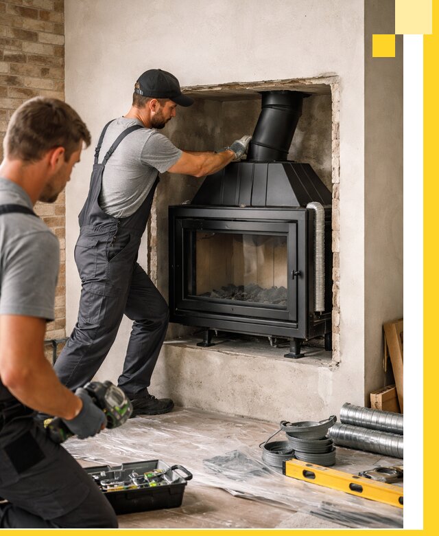 Установка каминных топок в Нальчике: монтаж, подключение