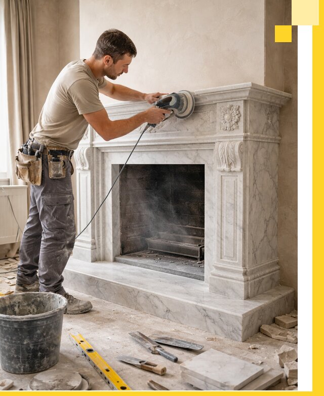 Изготовление и установка мраморных каминов в Нальчике под ключ