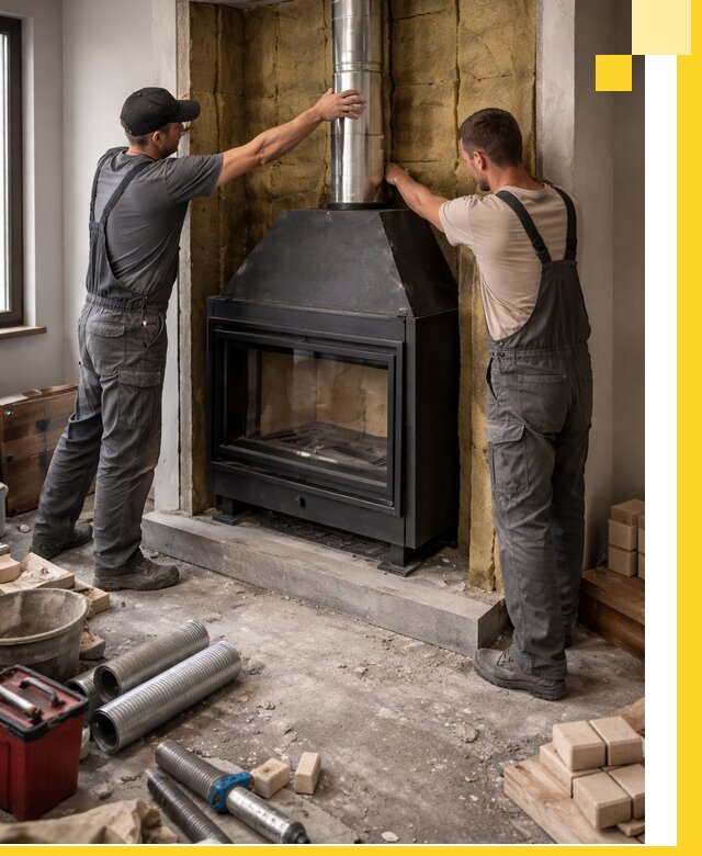 Изготовление и монтаж закрытых каминов в Нальчике под ключ