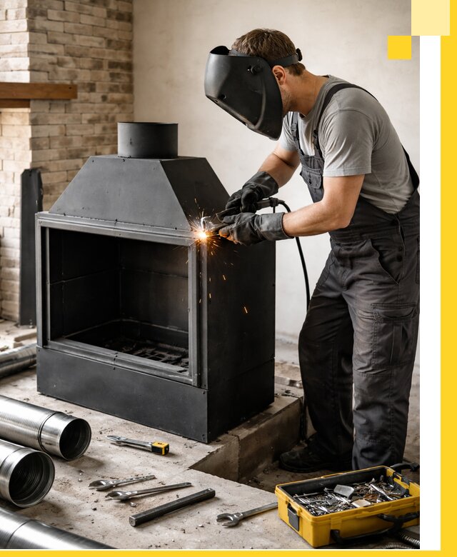 Продажа и установка металлических каминов в Нальчике под ключ