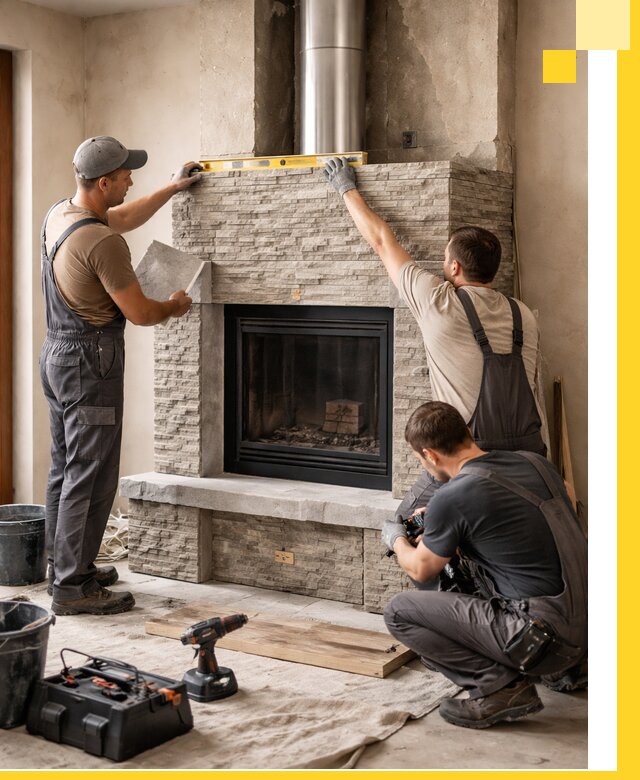 Профессиональный монтаж каминов под ключ в Нальчике для дома