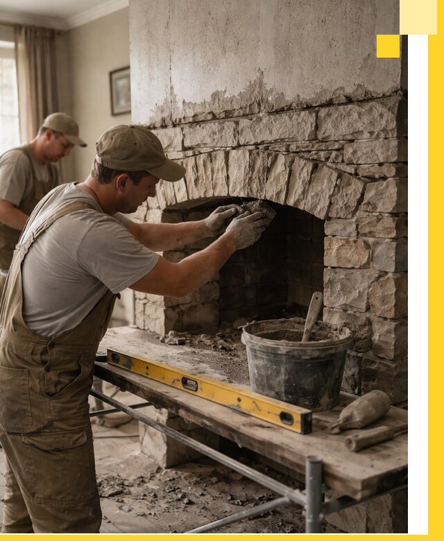 Изготовление каминов под ключ в Нальчике, монтаж и отделка