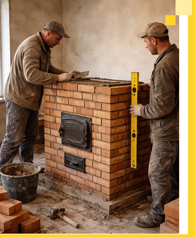 Отопительные печи под ключ в Нальчике, установка и сборка