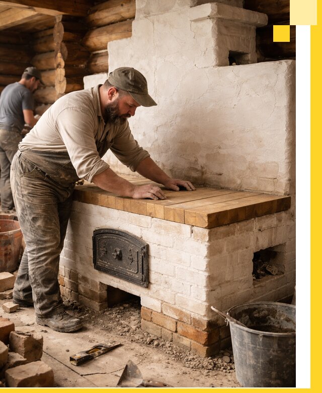 Проектирование и установка русской печи с лежанкой в Нальчике