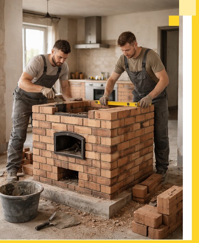 Установка и монтаж печей в частном доме в Нальчике под ключ