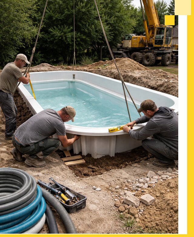 Установка и монтаж композитных бассейнов под ключ в Нальчике