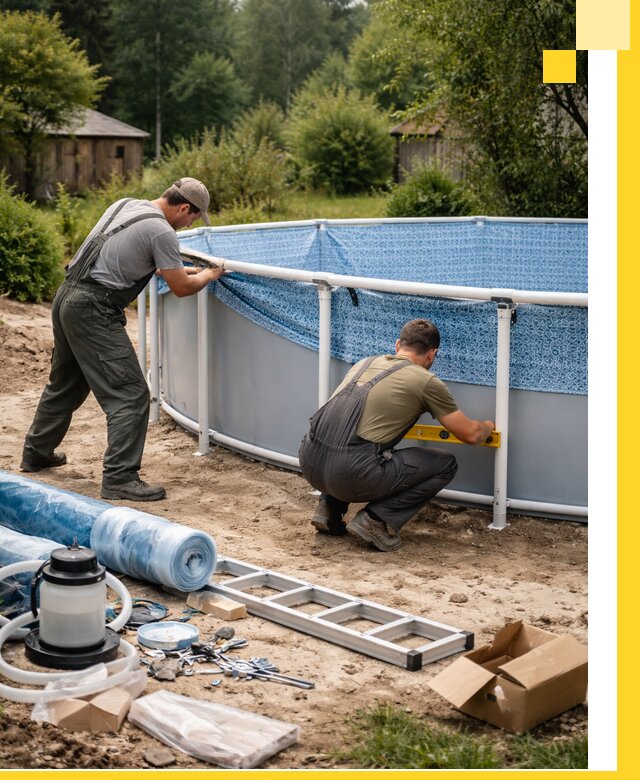 Установка и монтаж каркасных бассейнов в Нальчике под ключ