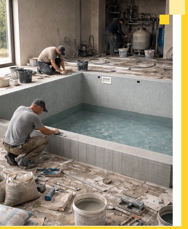 Строительство и монтаж бассейнов в помещении в Нальчике