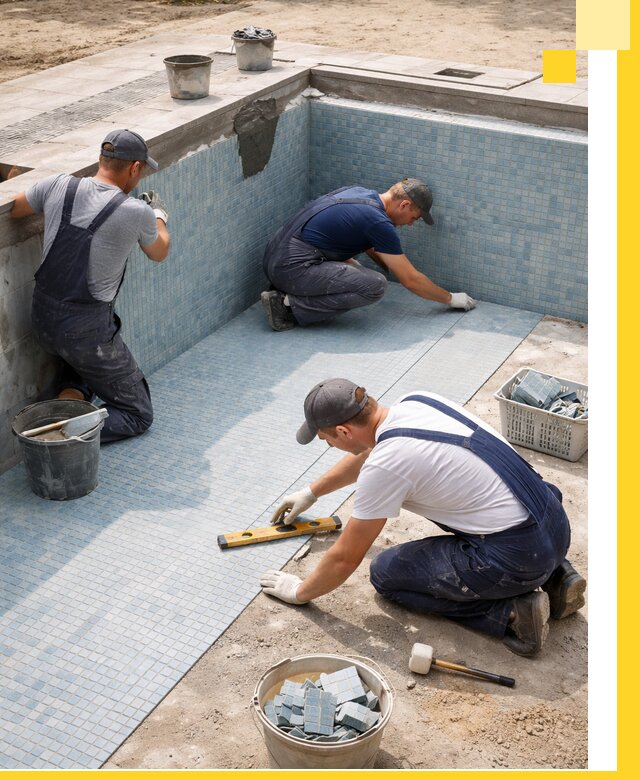 Укладка и установка плитки для бассейнов под ключ в Нальчике