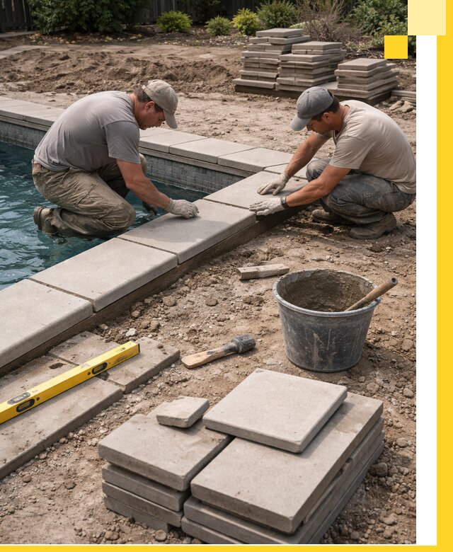 Установка и изготовление копингового камня для бассейнов в Нальчике