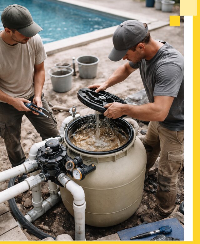 Установка и обслуживание песочных фильтров для бассейнов в Нальчике