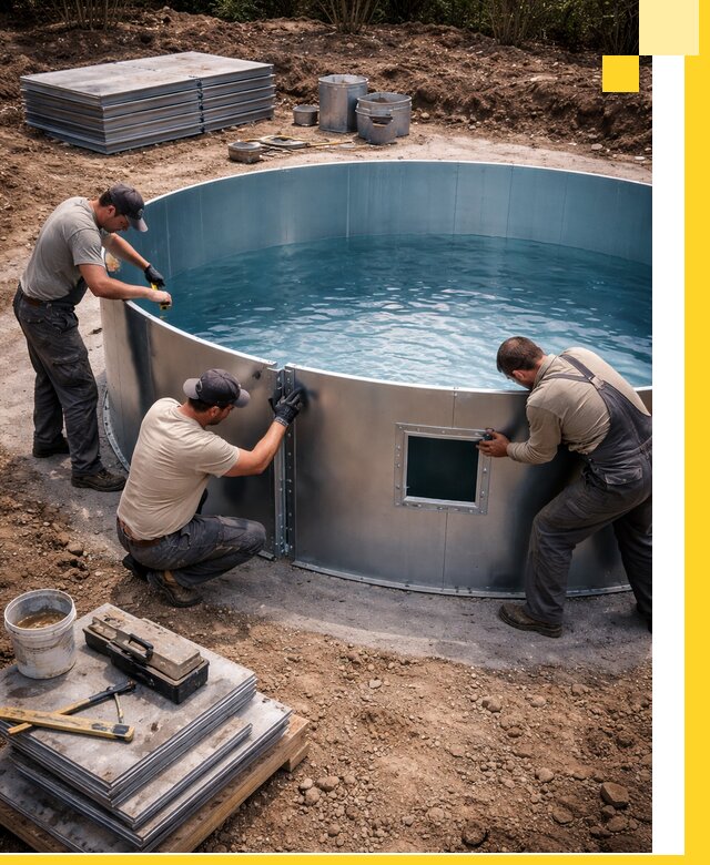 Круглые бассейны под ключ в Нальчике проектирование и монтаж