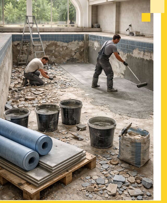 Реконструкция бассейнов в Нальчике: ремонт, гидроизоляция