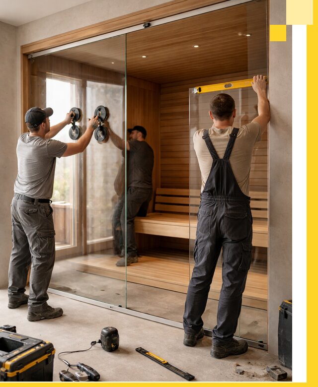 Производство и монтаж стеклянных саун под ключ в Нальчике