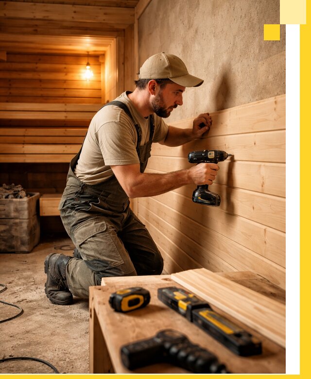 Профессиональная внутренняя отделка бани в Нальчике под ключ