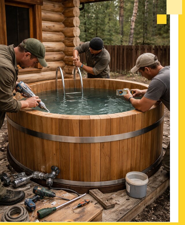 Строительство бань с купелью под ключ и отделкой в Нальчике