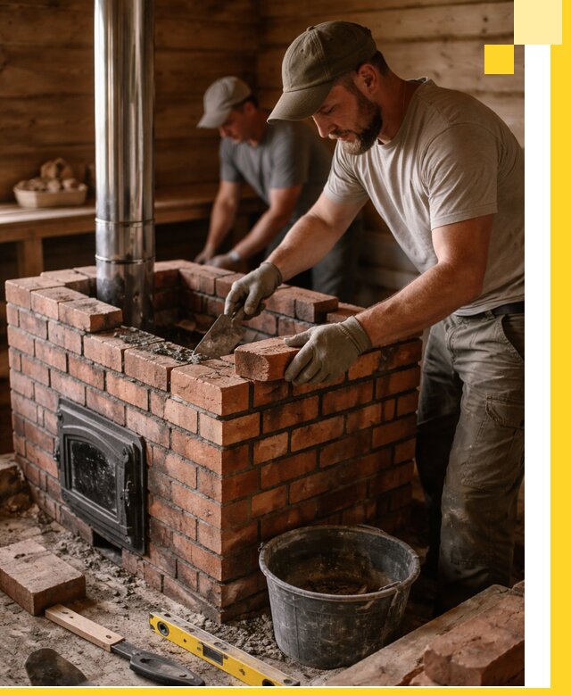 Кирпичные печи для бани под ключ в Нальчике, проект и монтаж