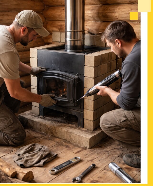 Монтаж и установка печи в бане под ключ с гарантией в Нальчике