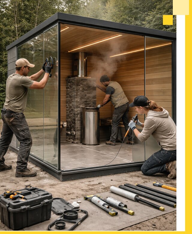 Проектирование и строительство стеклянных бань в Нальчике