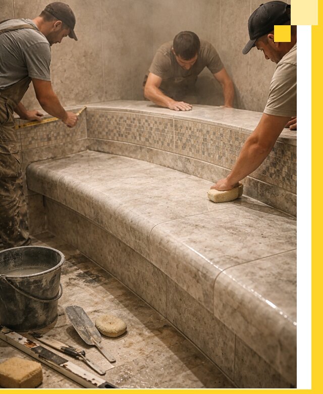 Изготовление и установка сидений для хамама в Нальчике